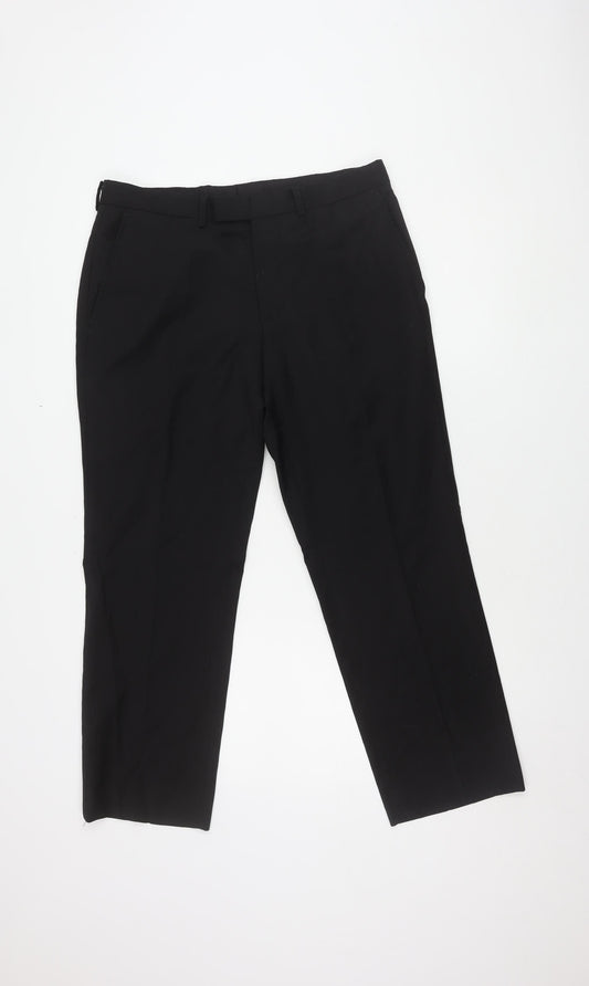 Moss 1851 Men's Black Dress Pants 32 Regular Fit