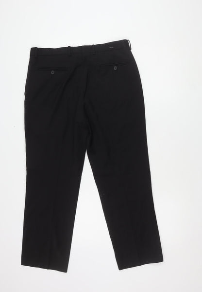 Moss 1851 Men's Black Dress Pants 32 Regular Fit