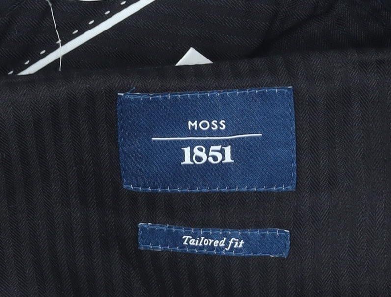 Moss 1851 Men's Black Dress Pants 32 Regular Fit