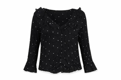 Womens UK Size 12 Mango Black Basic Blouse