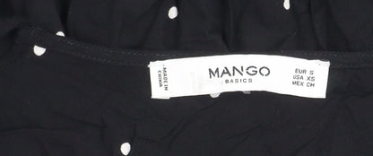 Womens UK Size 12 Mango Black Basic Blouse