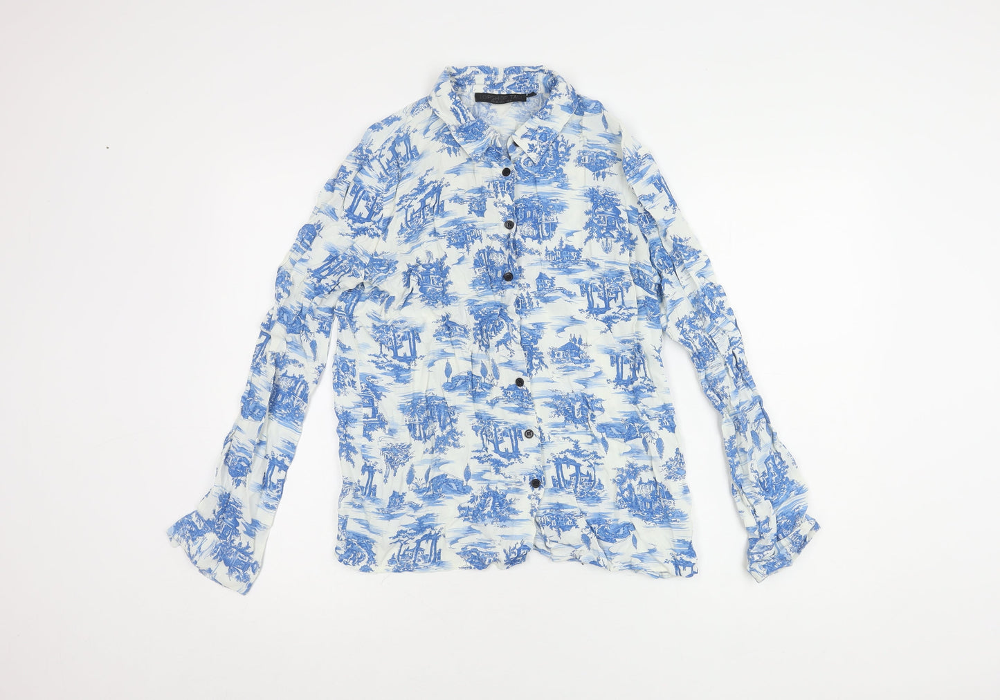 Womens UK Size 10 Topshop Multicoloured Basic Button-Up