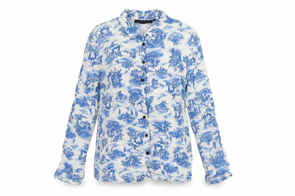 Womens UK Size 10 Topshop Multicoloured Basic Button-Up