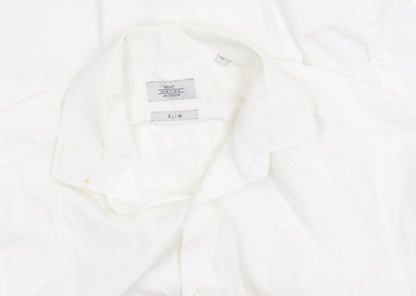 Next Men's White 15 Slim Fit Button-Up Shirt