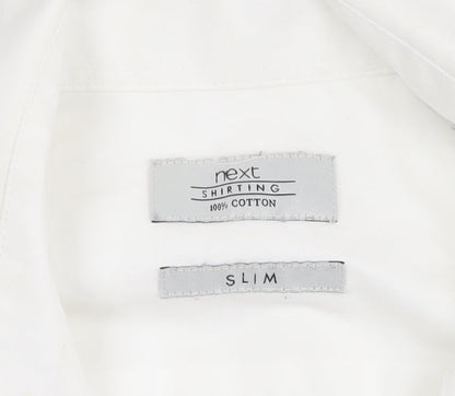 Next Men's White 15 Slim Fit Button-Up Shirt