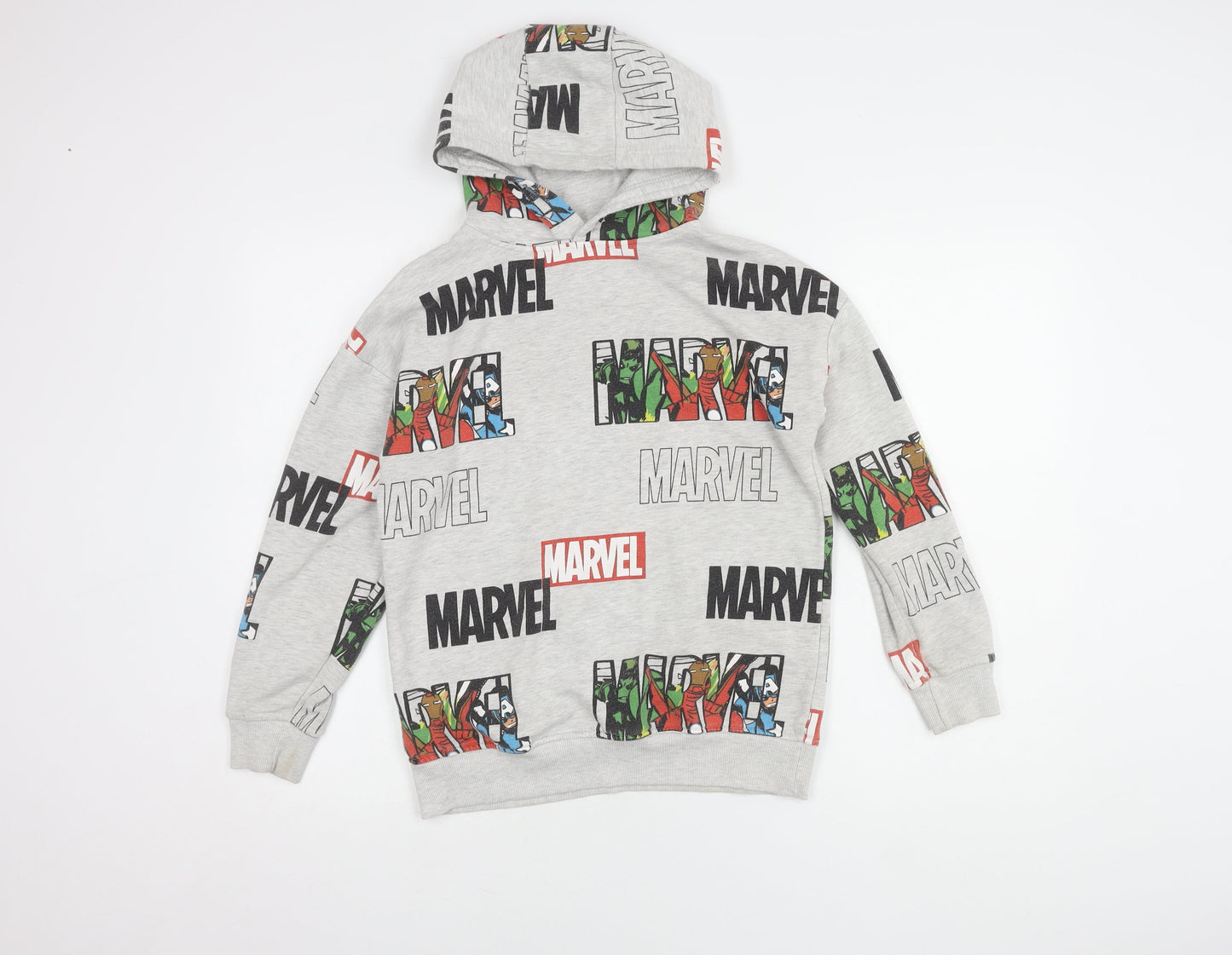 Marvel Boys Grey Superhero Pullover Hoodie 11-12 Years