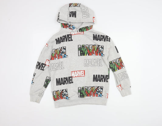 Marvel Boys Grey Superhero Pullover Hoodie 11-12 Years