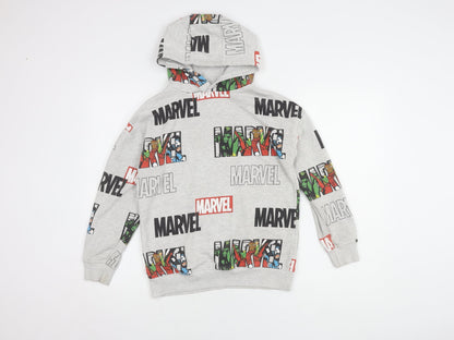 Marvel Boys Grey Superhero Pullover Hoodie 11-12 Years