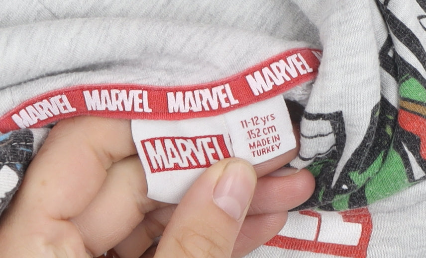 Marvel Boys Grey Superhero Pullover Hoodie 11-12 Years