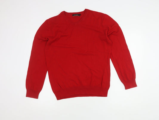 Pierre Cardin Men's Red V-Neck Pullover Jumper M