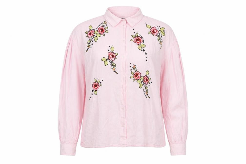 Womens UK Size 8 Topshop Pink Basic Button-Up