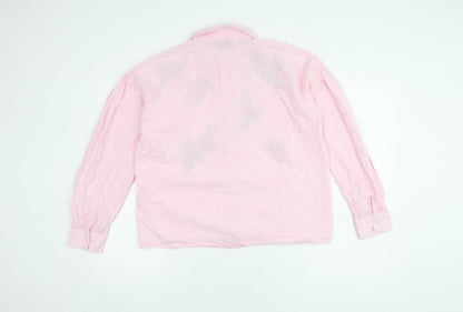 Womens UK Size 8 Topshop Pink Basic Button-Up