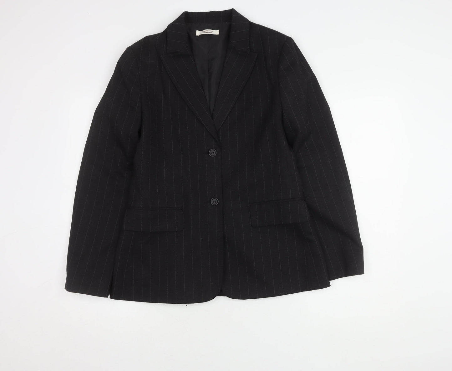 Comptoir des Cotonniers Women's Black Pinstripe Blazer UK 14