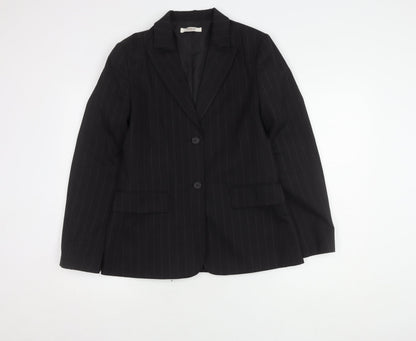 Comptoir des Cotonniers Women's Black Pinstripe Blazer UK 14
