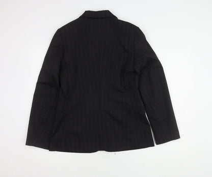 Comptoir des Cotonniers Women's Black Pinstripe Blazer UK 14
