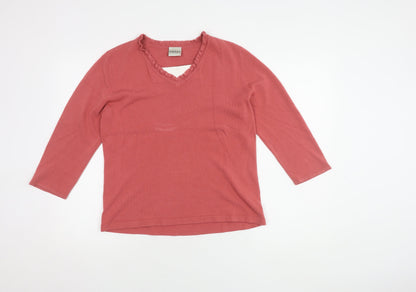 Eastex Women's Pink V-Neck Pullover Jumper Size 16