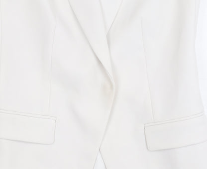 Michael Kors Women's White Sleeveless Suit Jacket
