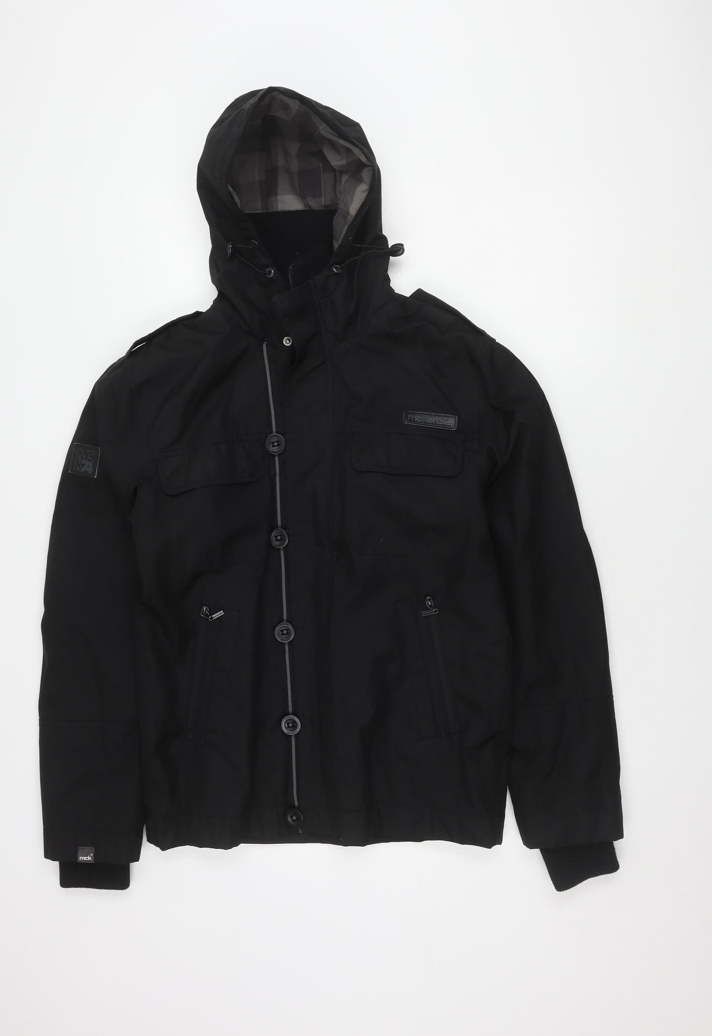 Mens UK Size S McKenzie Black Basic Jacket