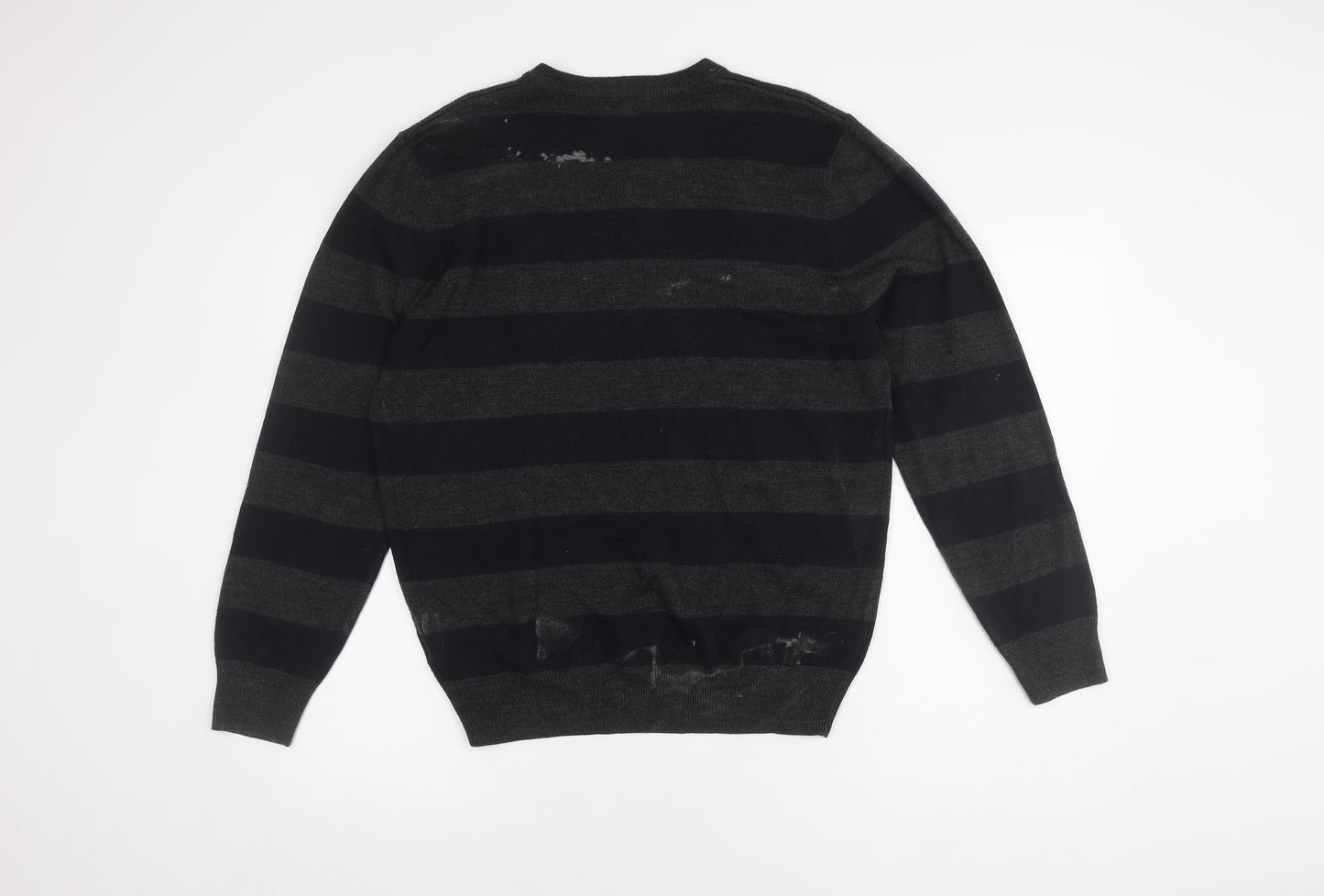 Thomas Nash Men's Multicoloured Striped Henley Jumper M