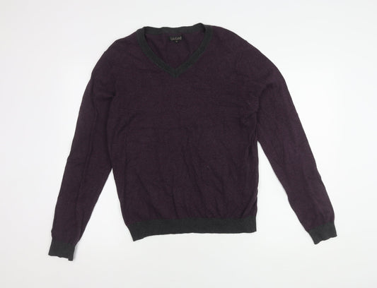 Lakeland Men's Purple V-Neck Pullover Jumper - M