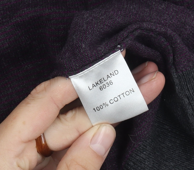 Lakeland Men's Purple V-Neck Pullover Jumper - M