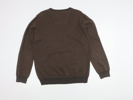 Rocha John Rocha Men's Brown V-Neck Pullover Jumper M