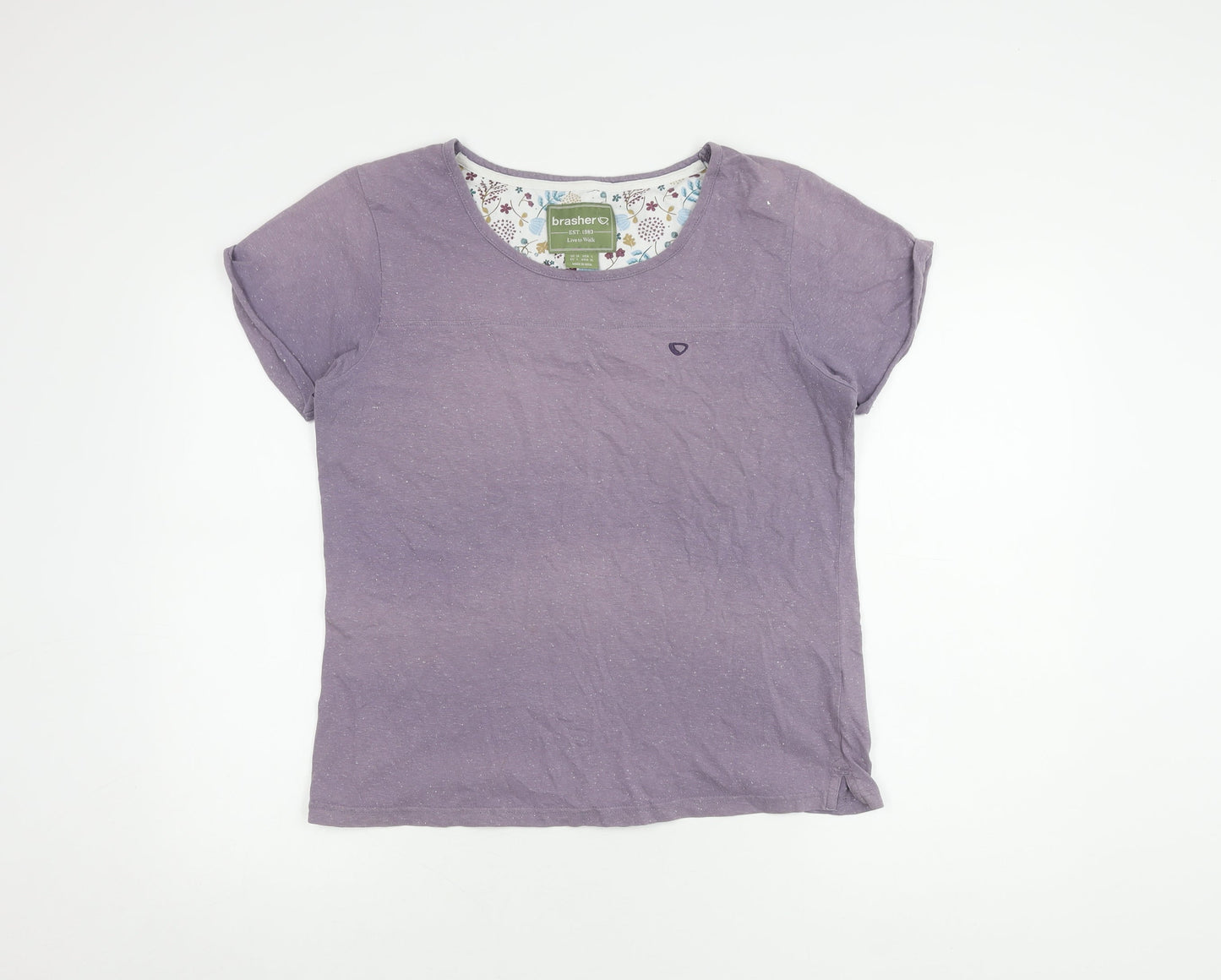 Brasher Women's Purple T-Shirt, Size 14, Short Sleeve, Casual