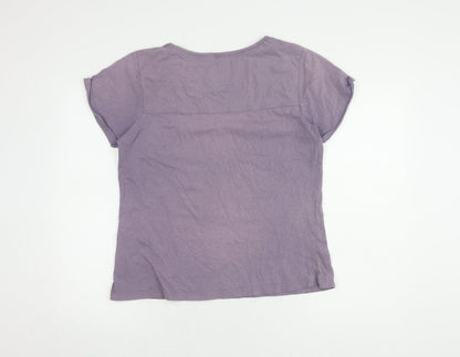 Brasher Women's Purple T-Shirt, Size 14, Short Sleeve, Casual