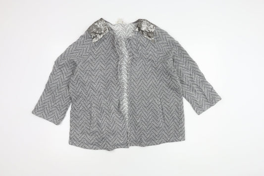 Womens UK Size 18 Monsoon Grey Cape Jumper