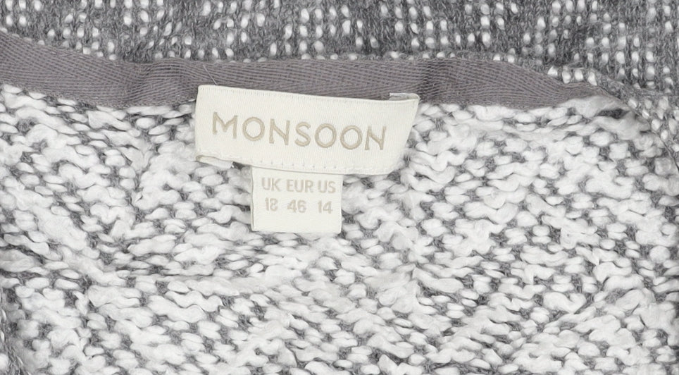 Womens UK Size 18 Monsoon Grey Cape Jumper