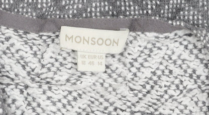 Womens UK Size 18 Monsoon Grey Cape Jumper