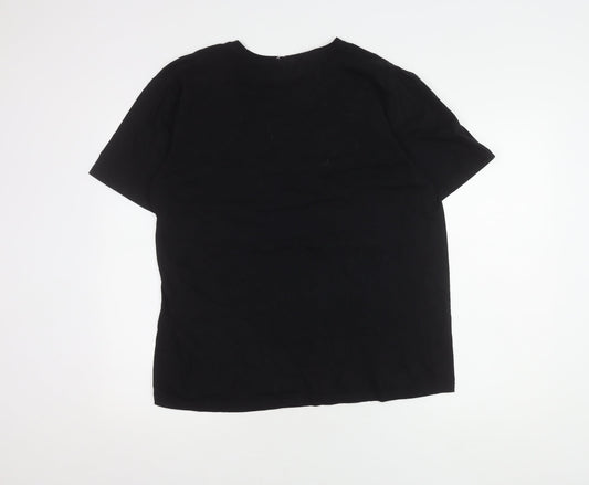 Womens UK Size L Disney Black Basic T-Shirt