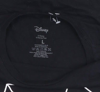 Womens UK Size L Disney Black Basic T-Shirt