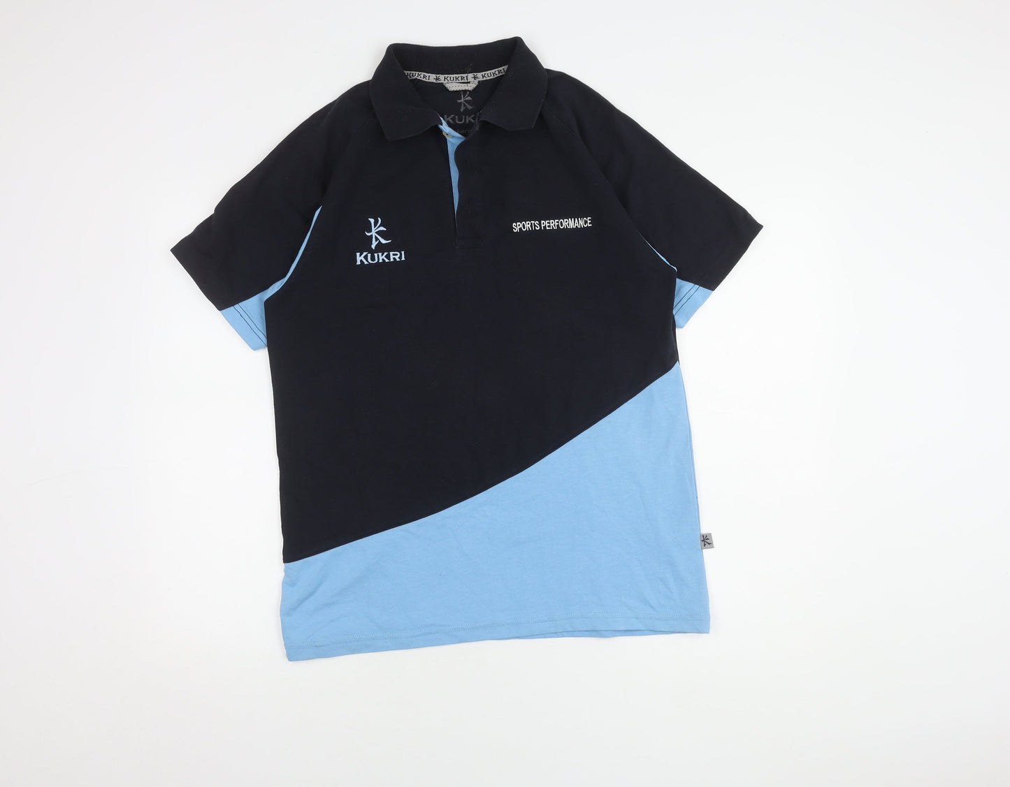 Kukri Men's Black Blue Polo Shirt S Sports Collared