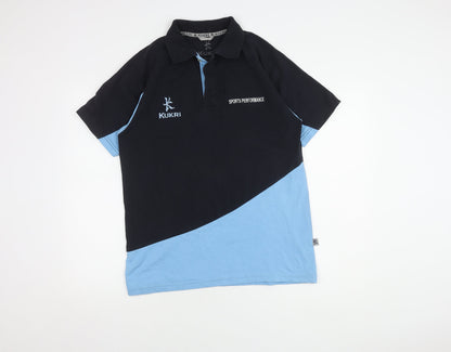 Kukri Men's Black Blue Polo Shirt S Sports Collared