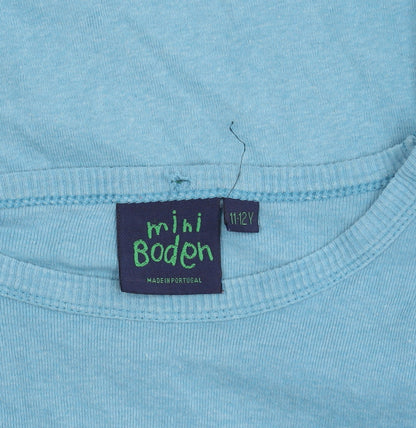 Mini Boden Boys Blue Cotton Long Sleeve T-Shirt 11-12 Years