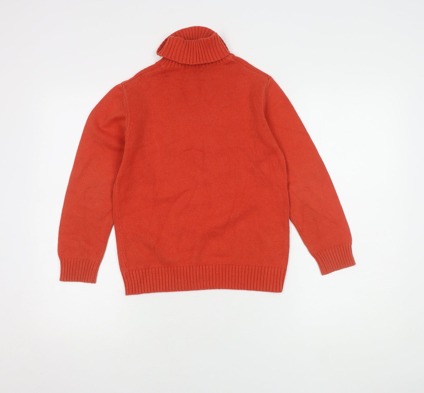 Vertbaudet Girls Red Roll Neck Jumper 10 Years