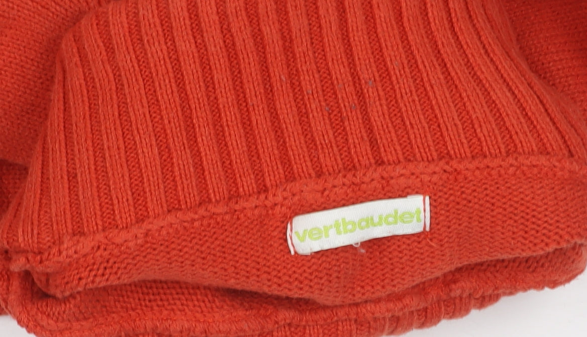 Vertbaudet Girls Red Roll Neck Jumper 10 Years