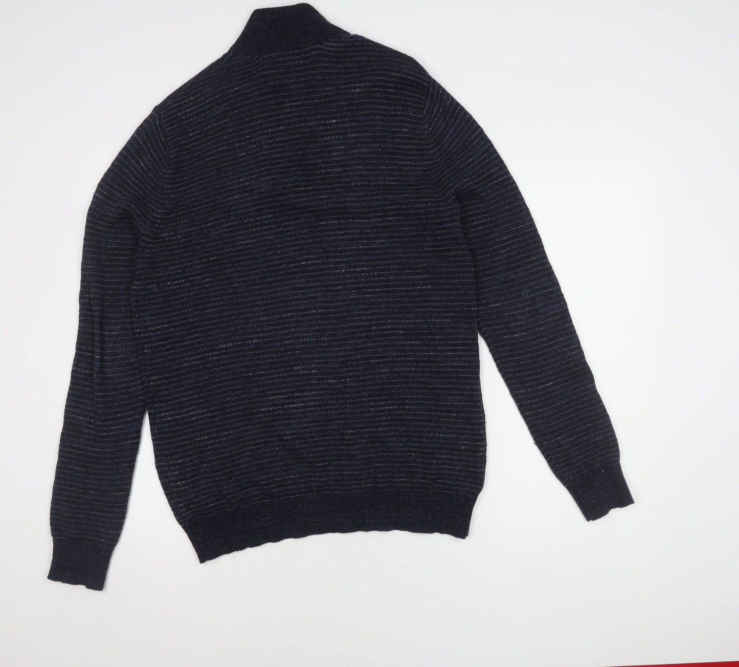 Racing Green Men's Blue M High Neck Full Zip Jumper