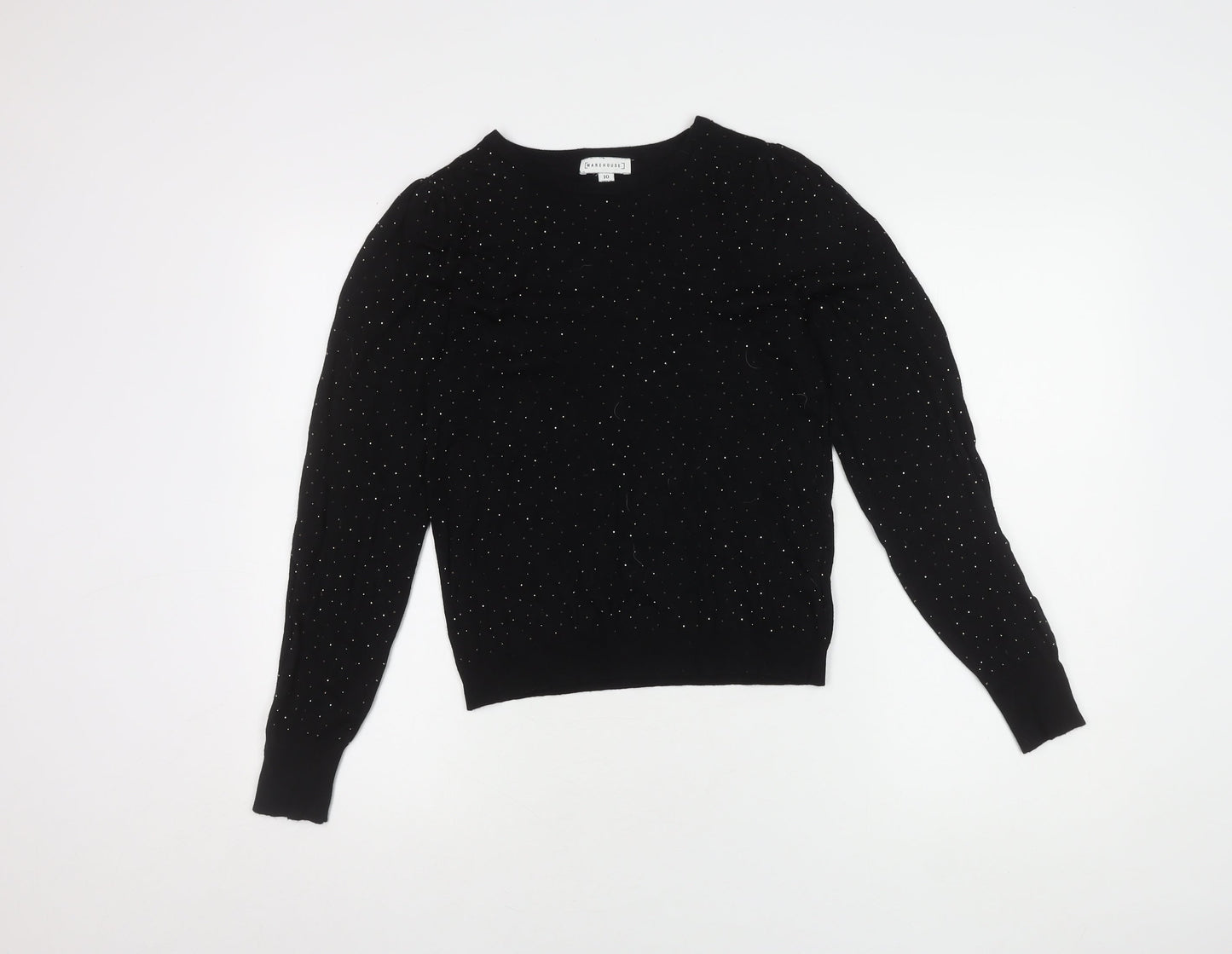 Womens UK Size 10 Warehouse Black Pullover Jumper