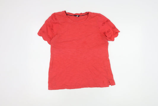 Womens UK Size 10 Joules Red Basic T-Shirt