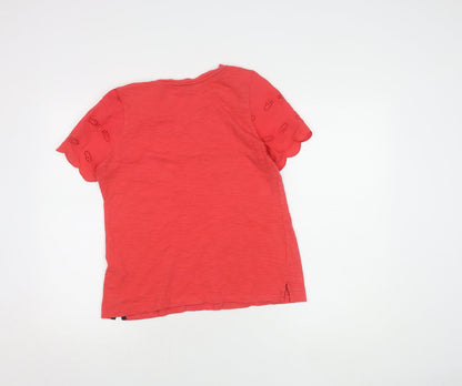 Womens UK Size 10 Joules Red Basic T-Shirt