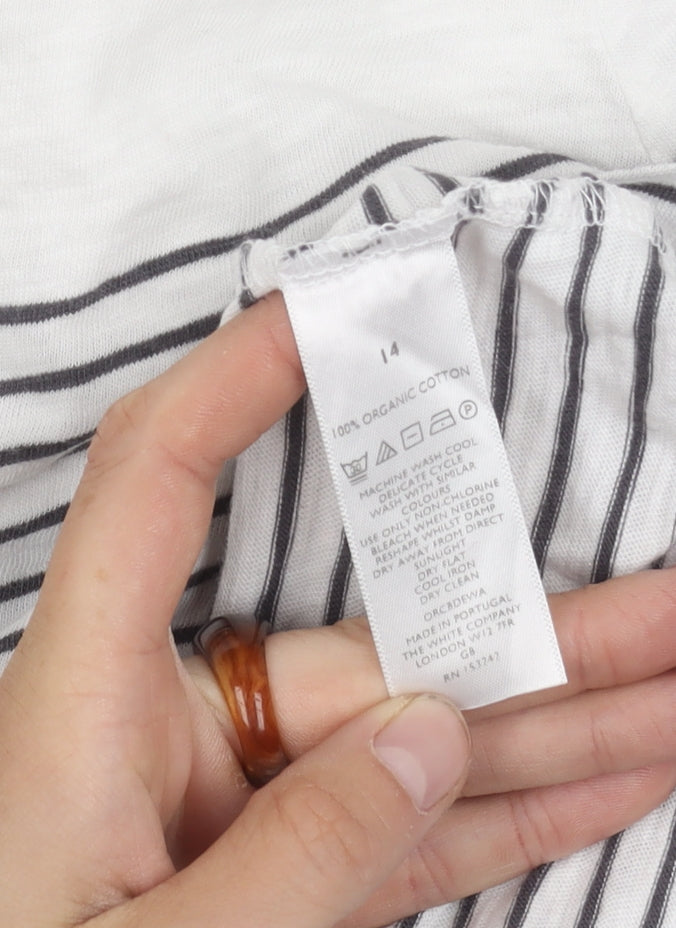 Womens UK Size 14 The White Company White Basic T-Shirt