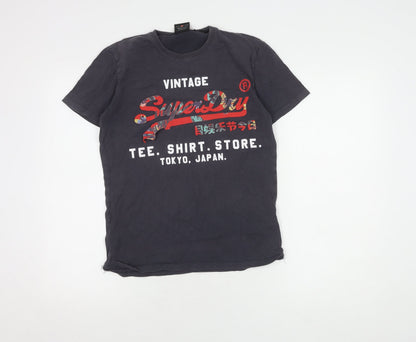 Unisex Adults UK Size XS Superdry Black Basic T-Shirt
