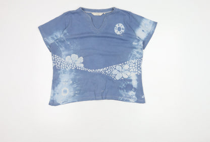 Womens UK Size L EWM Blue Basic T-Shirt