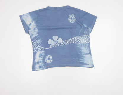 Womens UK Size L EWM Blue Basic T-Shirt