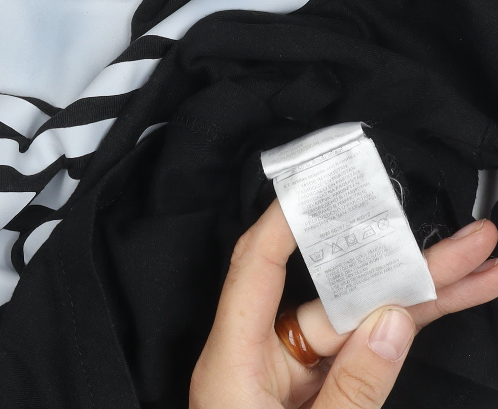 Adidas Men's Black Graphic Print T-Shirt, Size S