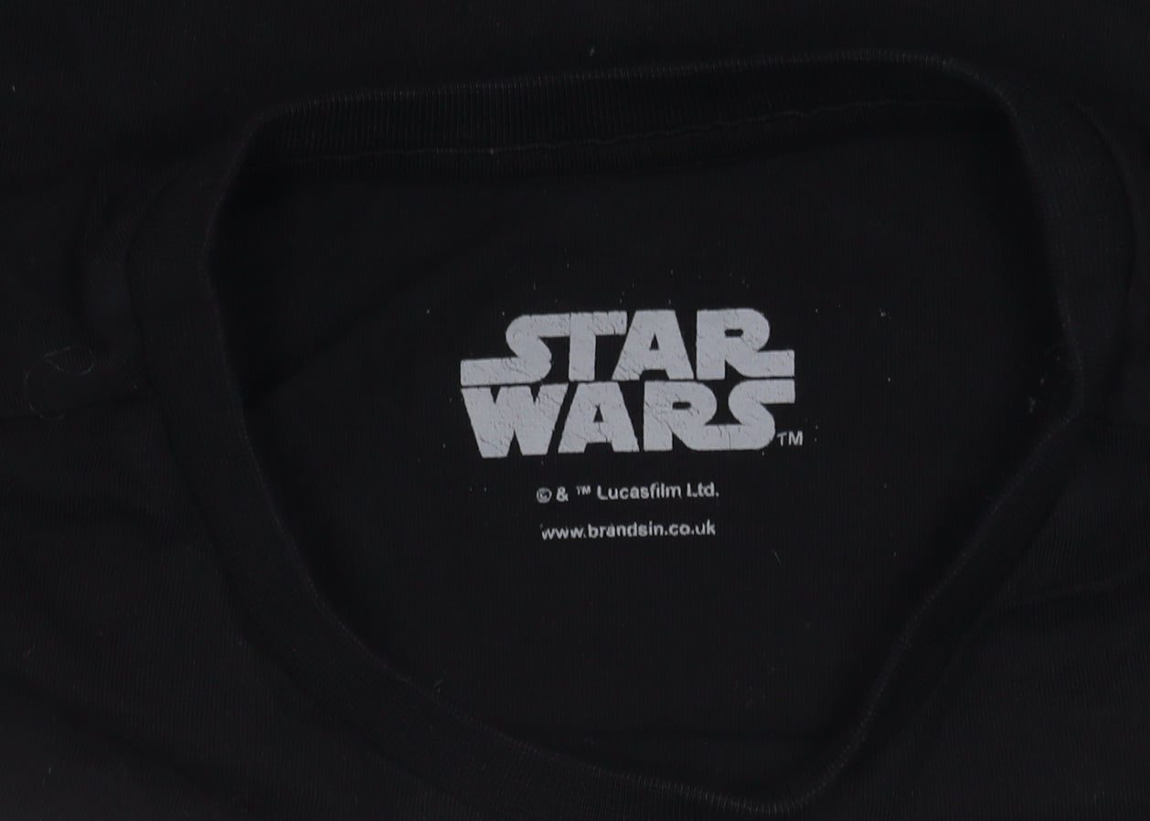 Star Wars Boys Black T-Shirt 11-12 Years Mandalorian Graphic