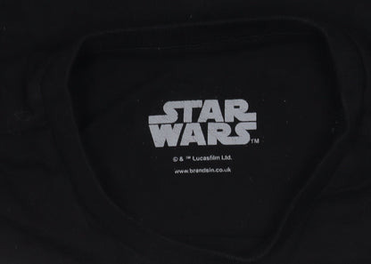 Star Wars Boys Black T-Shirt 11-12 Years Mandalorian Graphic