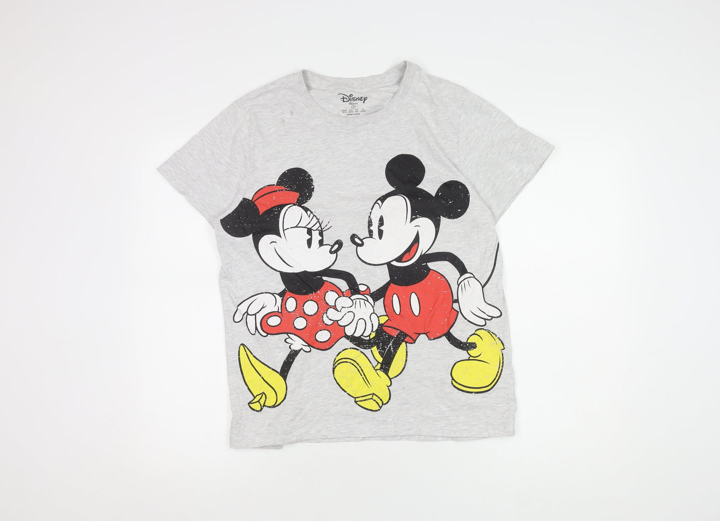 Womens UK Size 10 Disney Grey Basic T-Shirt